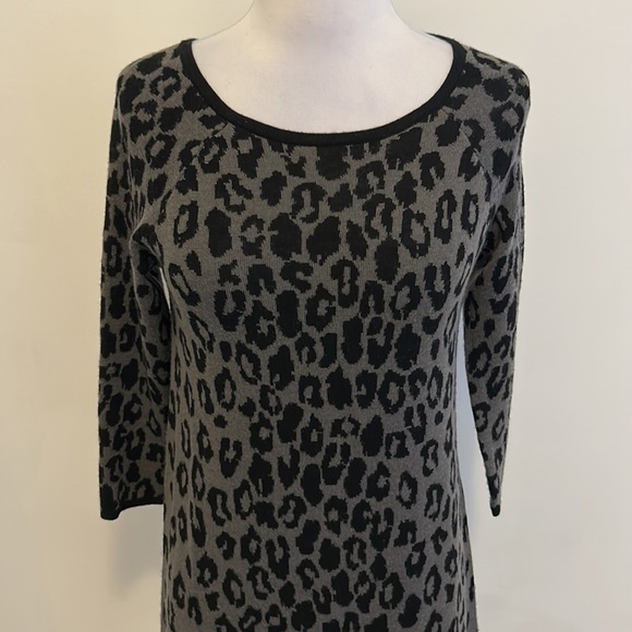 Garnet Hill Wool Leopard Print Sweater Dress - Picture 4 of 6